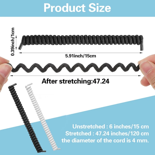 Alt view image 2 of 7 - 2 Pairs Curly Shoe Laces for Adults Curly No Tie Shoe Laces | Curly, Elastic, Stretchy, No Tie Shoelaces, Tieless, Anti-Fall, For Adults, Sneakers