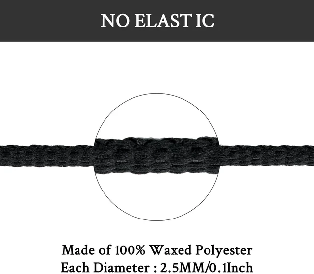 Alt view image 3 of 6 - Shoe Laces for Footjoy Replacement Shoelaces Strings | 2.5MM Waxed Round Laces | Material: Polyester | Color: Black | Size: 40Inch