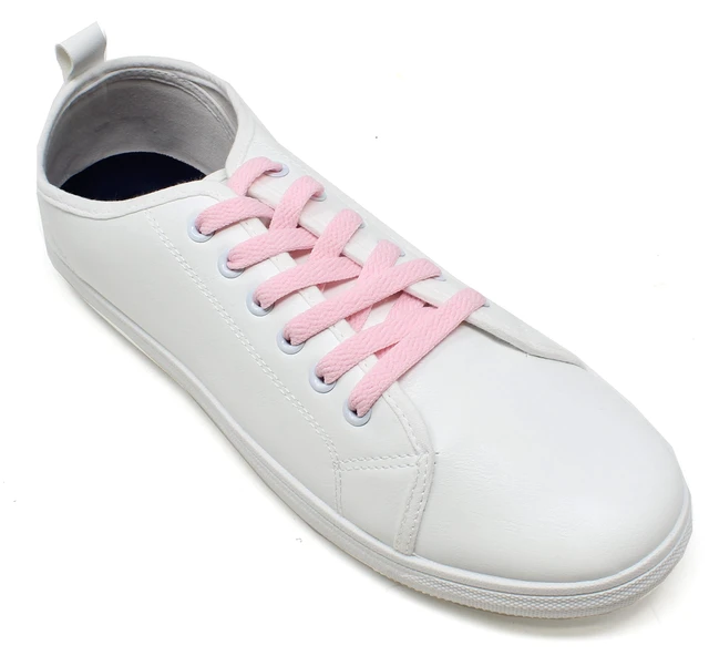 Alt view image 2 of 3 - Flat Shoelaces 5/16" Wide For Sneakers and Shoes (Light Pink-63) | For Athletic Sneakers Boots & Shoes - 27"-72" Length Shoe Laces
