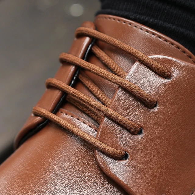 Alt view image 2 of 7 - 2 Pair 1/8" Waxed Round Shoe Laces for Oxford Dress Shoes Brown-86 | 2 Pair, Firm cotton weave, clean matte finish, better knot hold from the waxed surface, 7 lengths and 11 colors
