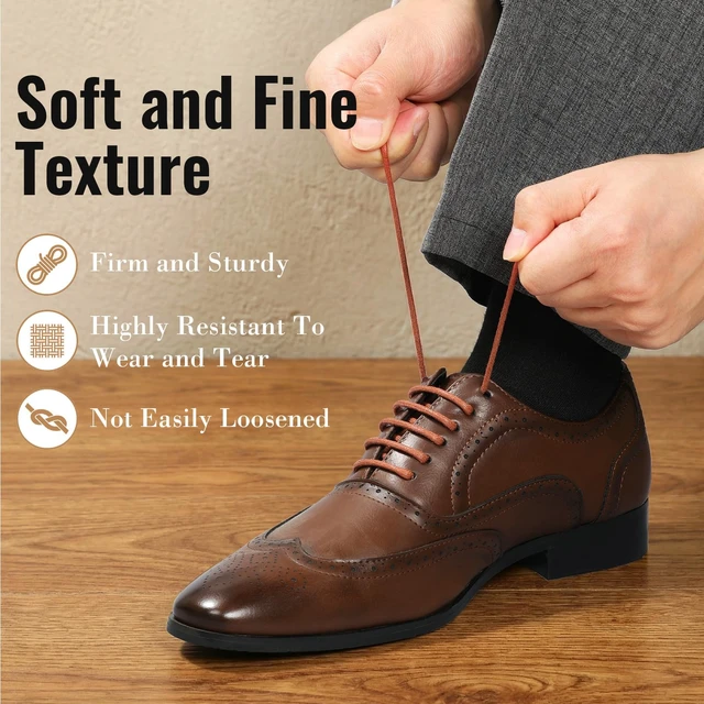Alt view image 3 of 7 - 2 Pair 1/8" Waxed Round Shoe Laces for Oxford Dress Shoes Brown-86 | 2 Pair, Firm cotton weave, clean matte finish, better knot hold from the waxed surface, 7 lengths and 11 colors