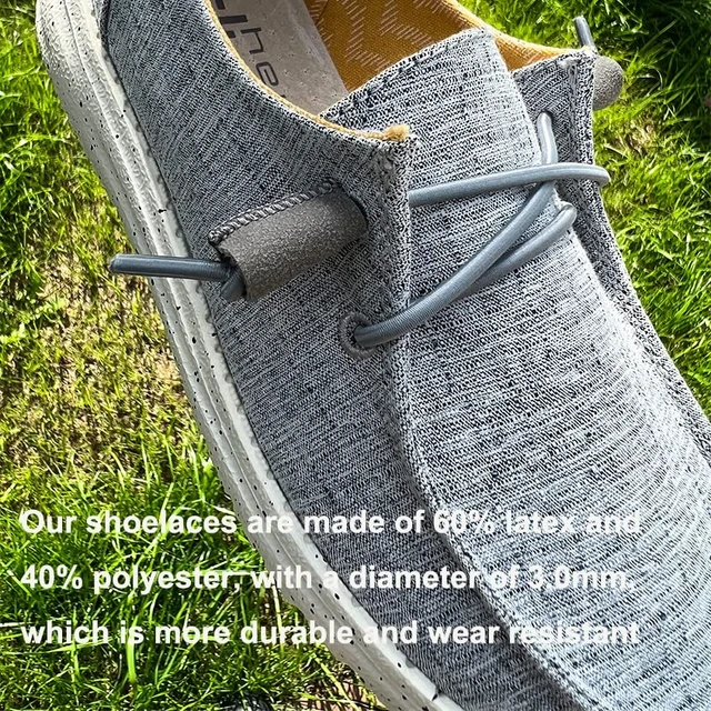 Alt view image 3 of 6 - 2-Pair Shoelaces Strings Replacement Laces for Hey Dude Shoes (Dark Blue, 16in)