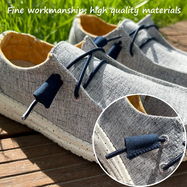 Alt view image 2 of 6 - 2-Pair Shoelaces Strings Replacement Laces for Hey Dude Shoes (Dark Blue, 16in)