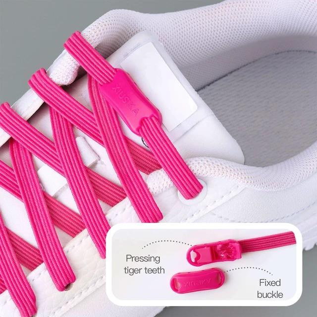 Alt view image 4 of 6 - No Tie Elastic Shoelaces for Kids, Adults and Elderly, Adjustable Tieless Shoe Laces for Sneakers Boots and Casual Shoes - 16 Colors, 41 inch, Royal Blue