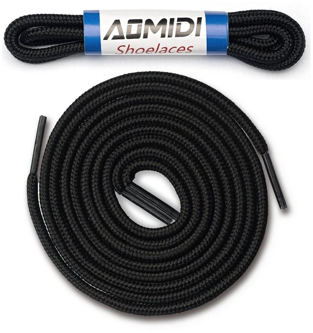Main image of 2 Pair Shoelaces Round Athletic Shoes Lace for Boot Laces Shoelaces and Multiple Shoe Types Replacements(45" inches (114 cm), Black)