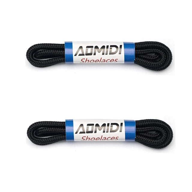 Alt view image 4 of 5 - 2 Pair Shoelaces Round Athletic Shoes Lace for Boot Laces Shoelaces and Multiple Shoe Types Replacements(45" inches (114 cm), Black)