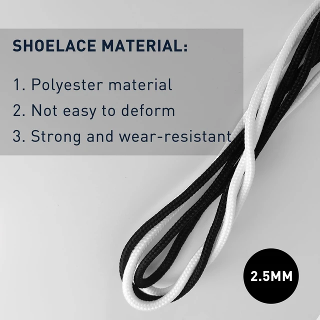 Alt view image 3 of 7 - Polyester Golf Shoelaces for FootJoy Premiere Serie, White, 39" | 3/32"(2.5mm) Thin Round Dress Oxford Shoe Lace Replacement Strings