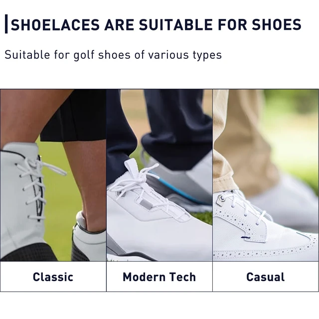 Alt view image 4 of 7 - Polyester Golf Shoelaces for FootJoy Premiere Serie, White, 39" | 3/32"(2.5mm) Thin Round Dress Oxford Shoe Lace Replacement Strings