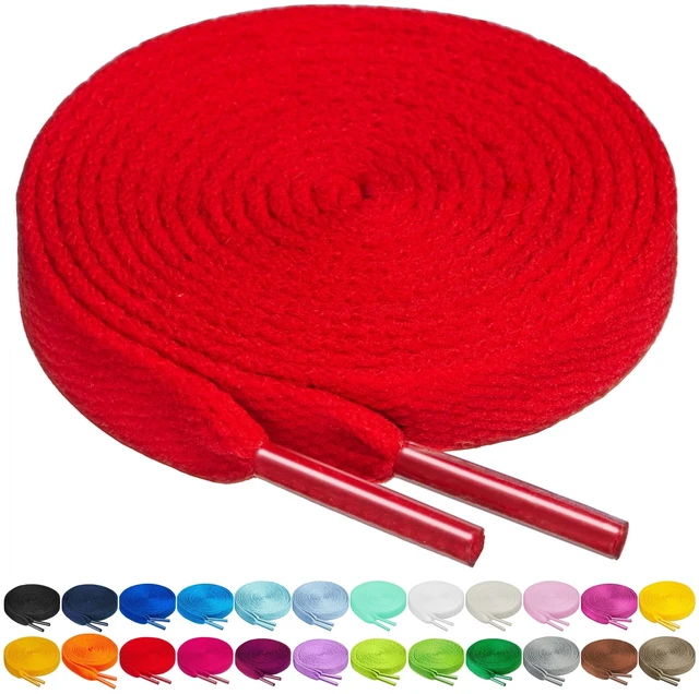 Main image of Shoelaces in 27 Colors Flat 5/16" Shoe Laces in 4 Different Lengths (37" (94cm), Red)