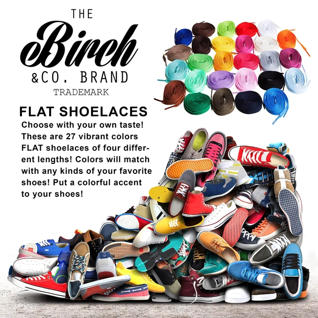Alt view image 2 of 4 - Shoelaces in 27 Colors Flat 5/16" Shoe Laces in 4 Different Lengths (37" (94cm), Red)