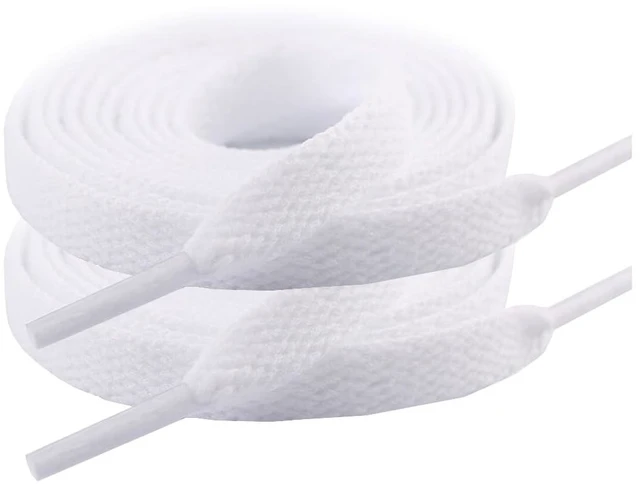 Main image of Color Flat Shoelaces for Sneakers Hiking Running Shoes(White) | white Shoelaces for Sneakers