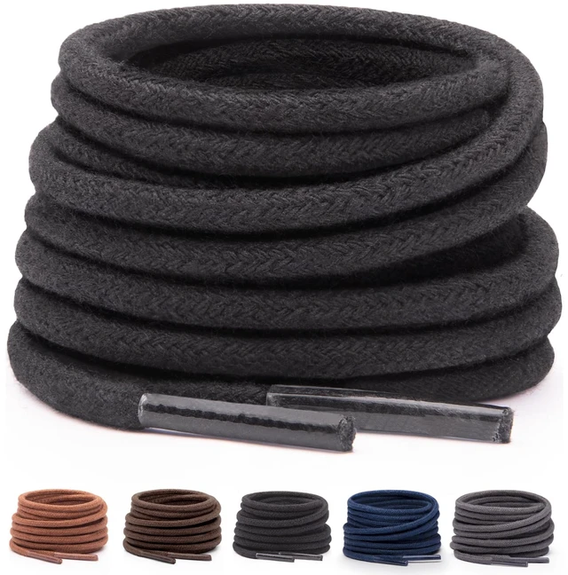 Main image of Shoe Laces for Dress Shoes - Round Oxford Shoelaces for Men - Multiple Lengths and Colors Available - Black, 30 (76 CM)