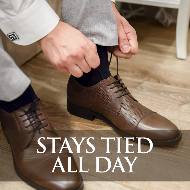 Alt view image 3 of 7 - Shoe Laces for Dress Shoes - Round Oxford Shoelaces for Men - Multiple Lengths and Colors Available - Black, 30 (76 CM)