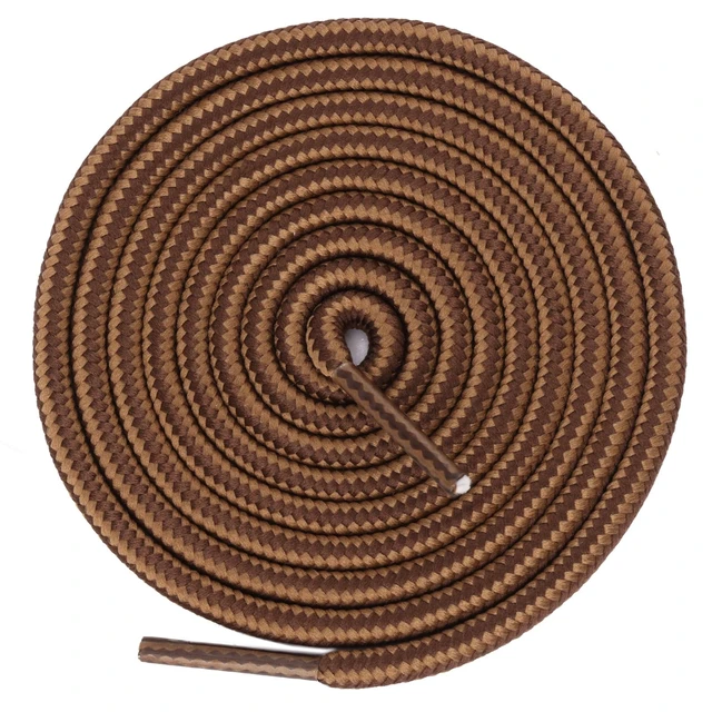 Alt view image 2 of 7 - 2 Pair Round Shoelaces for Sneakers, Heavy Duty and Durable Shoe Laces for Hiking Work Boots, Light Brown/Coffee, 54 inch(137cm)