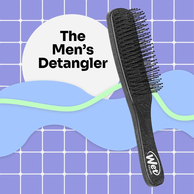 Alt view image 2 of 5 - Detangling Hair Brush for Men, Black, Stimulates Scalp & Beard for Fuller Stronger Hair, Intelliflex Detangler Help Bristles Promote Growth & Protect from Breakage, Pain-Free