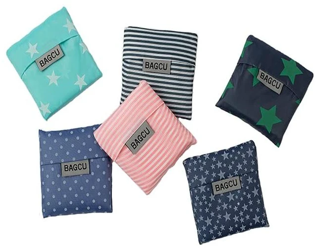 Main image of Tote Bags, Reusable, Foldable, Recycle for Shopping, Fits in Pocket, Eco Friendly for Groceries, Water Resistant, Lightweight, Strong & Durable Large (6Pack)