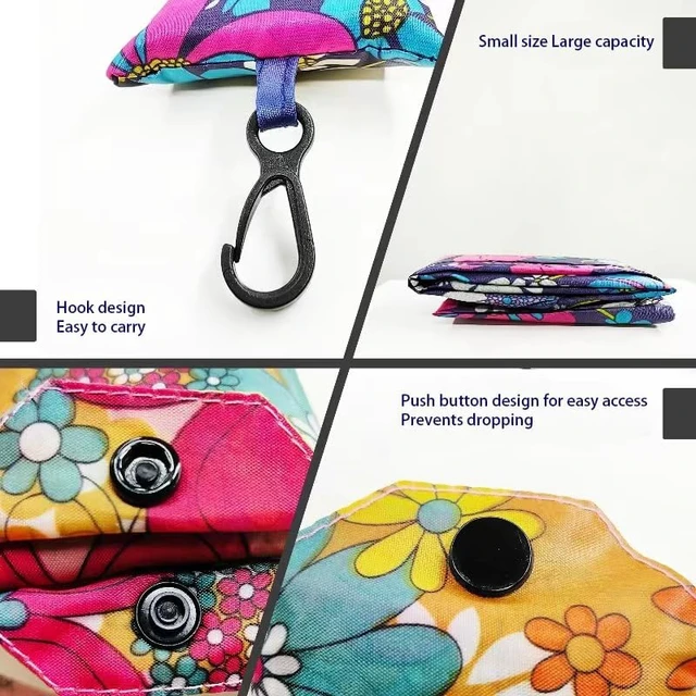 Alt view image 7 of 7 - 6 Pcs Reusable Shopping Bags Foldable, Machine Washable Shopping Grocery Bags in Pocket , Eco-Friendly Travel Recycle Shopping Bags, Waterproof Pouch Tote Bags for Daily Shopping Supplies load
