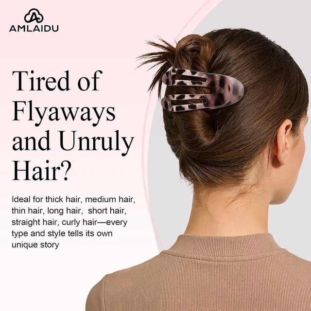 Alt view image 6 of 7 - Flat Hair Clips for Medium Thick Hair for Women | Strong Hold Non Slip Hair Barrettes for Yoga Driving, French Duckbill Hair Clips, 4Pcs Tortoiseshell Color