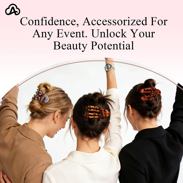 Alt view image 5 of 7 - Flat Hair Clips for Medium Thick Hair for Women | Strong Hold Non Slip Hair Barrettes for Yoga Driving, French Duckbill Hair Clips, 4Pcs Tortoiseshell Color