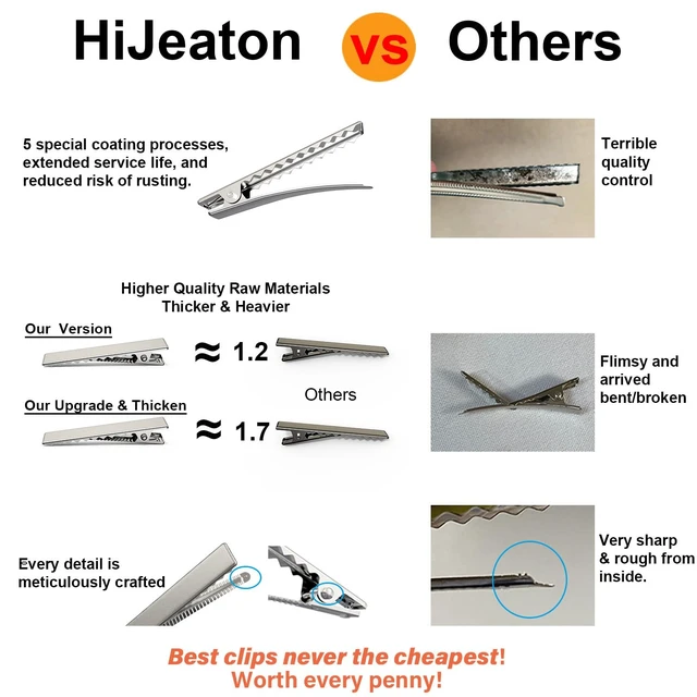 Alt view image 2 of 6 - Alligator Metal Hair Clips for Bow Making, Large Plain DIY Craft Clips Supplies (5.7cm/2.24)