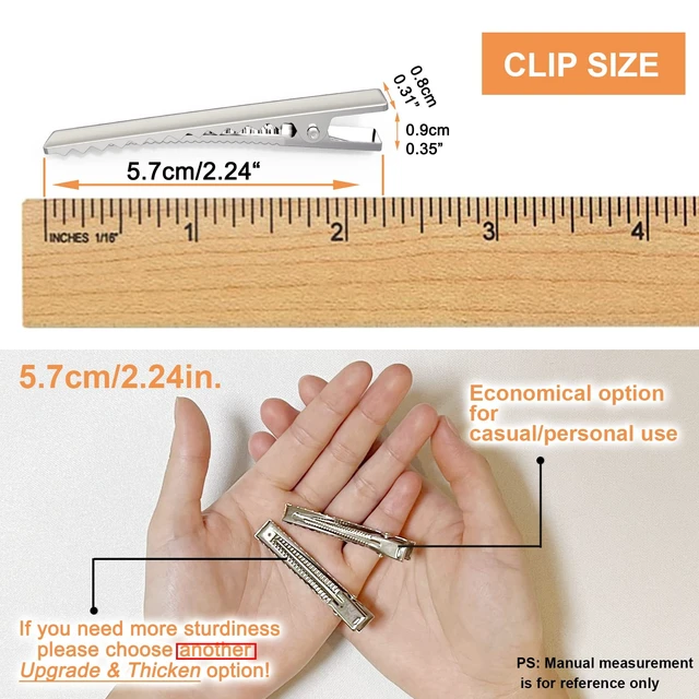 Alt view image 4 of 6 - Alligator Metal Hair Clips for Bow Making, Large Plain DIY Craft Clips Supplies (5.7cm/2.24)