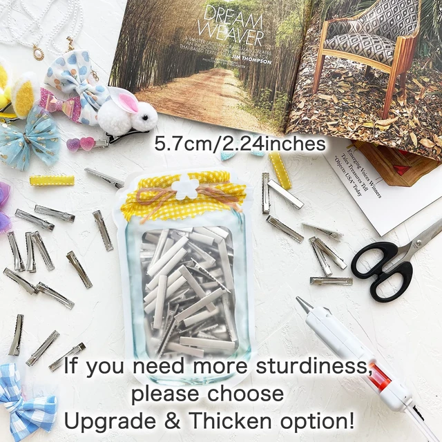 Alt view image 6 of 6 - Alligator Metal Hair Clips for Bow Making, Large Plain DIY Craft Clips Supplies (5.7cm/2.24)