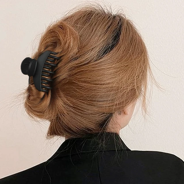 Alt view image 6 of 7 - 4 PCS 2.5 Inch Hair Claw Clips Double Row Teeth Matte Hair Jaw Clips Hair Barrettes Thick Medium Thin Hair Clips for Women (Black)