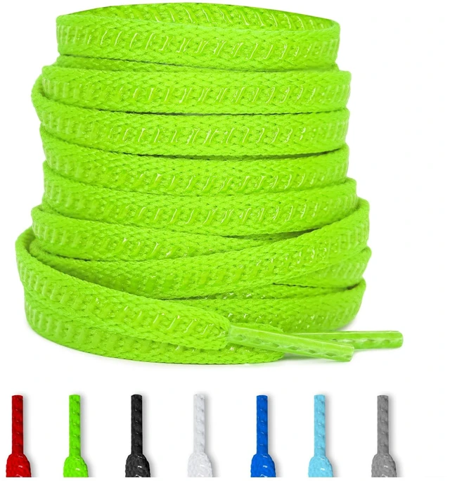 Main image of 7mm Non-Slip Soccer Shoelaces for Football Cleats, Green 47in | Durable Grip Anti-Slip Silicone Shoe Laces, Cleat Shoe Strings Replacement for Running Baseball Sneakers