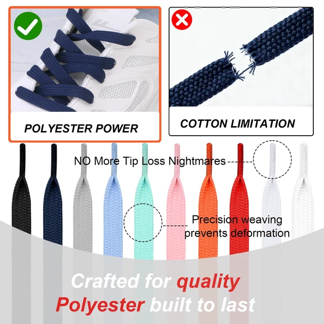 Alt view image 6 of 7 - 4 Pairs of Flat Shoelaces for Sneakers, Athletic Shoes, Casual Sneakers, and Converse High Tops Suitable for Kids and Adults (Black+White, 63"(160CM))