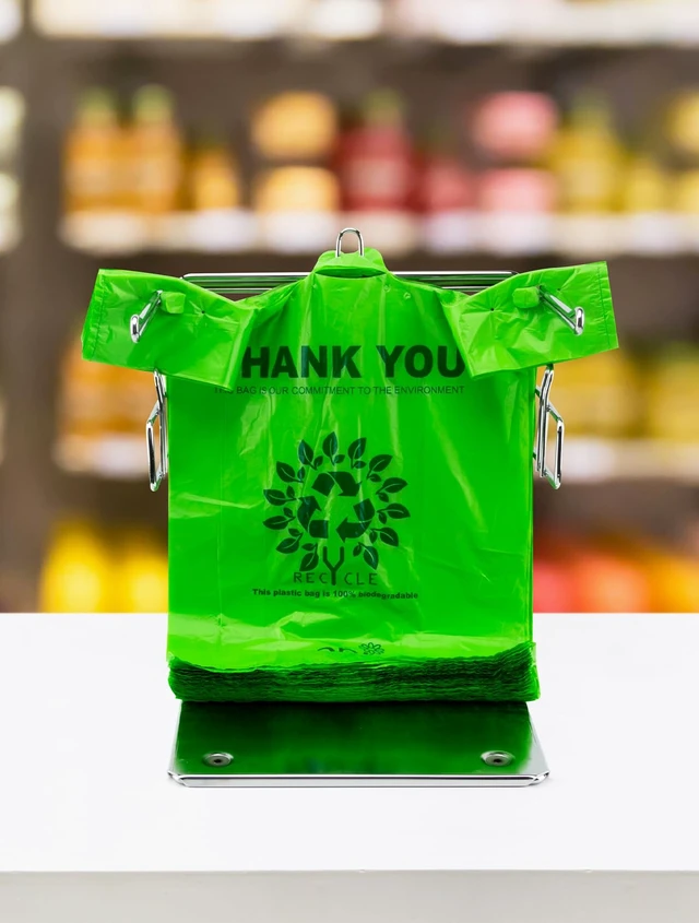Alt view image 6 of 7 - | T-Shirt Carryout Bags 100 count Restaurant Quality, Durable, Reusable and Econ Friendly | Measures 11. 5" X 6. 25" X 21"( large size 1/6) , 16 Mic (0. 63 Mil)