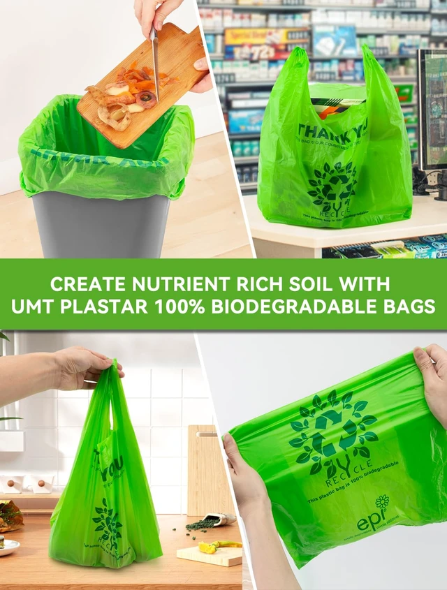 Alt view image 5 of 7 - | T-Shirt Carryout Bags 100 count Restaurant Quality, Durable, Reusable and Econ Friendly | Measures 11. 5" X 6. 25" X 21"( large size 1/6) , 16 Mic (0. 63 Mil)