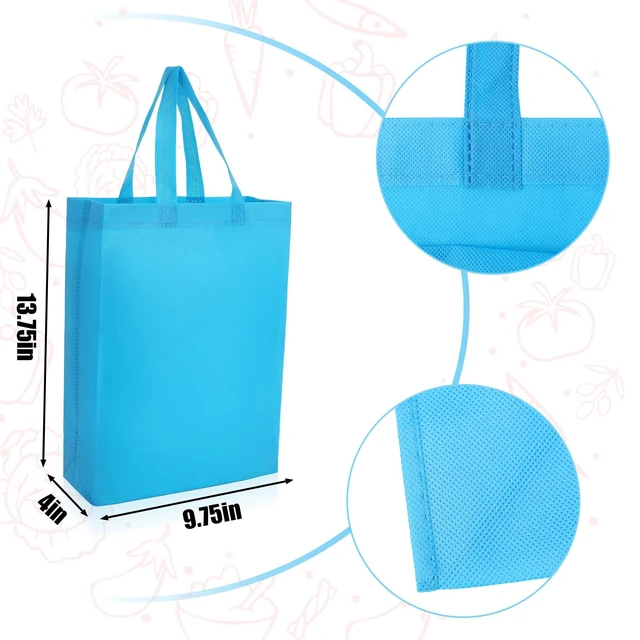 Alt view image 4 of 7 - 40 Pack Reusable Shopping Bags Bulk 14 x 10 x 4 Inch Shopping Bags for Groceries Non Woven Fabric Tote Bags Multicolored Grocery Bags with Handles for Shopping, Birthday Party, 10 Colors
