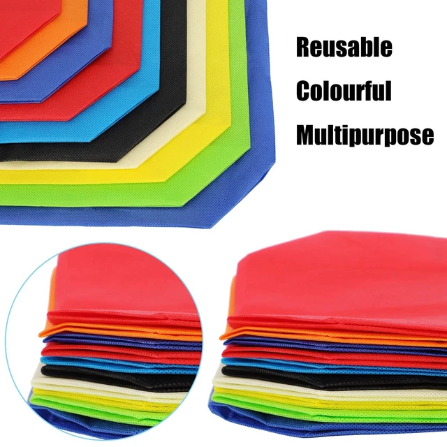 Alt view image 5 of 7 - 40 Pack Reusable Shopping Bags Bulk 14 x 10 x 4 Inch Shopping Bags for Groceries Non Woven Fabric Tote Bags Multicolored Grocery Bags with Handles for Shopping, Birthday Party, 10 Colors
