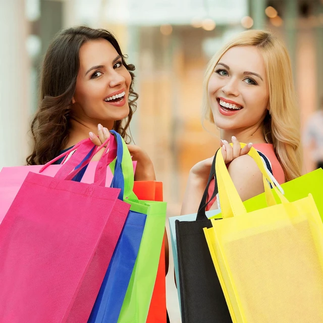 Alt view image 6 of 7 - 40 Pack Reusable Shopping Bags Bulk 14 x 10 x 4 Inch Shopping Bags for Groceries Non Woven Fabric Tote Bags Multicolored Grocery Bags with Handles for Shopping, Birthday Party, 10 Colors