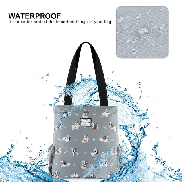 Alt view image 6 of 7 - Floral Tote Bag - Waterproof Lightweight Handbags Travel Shoulder Bag for Hiking Yoga Gym Swimming Travel Beach