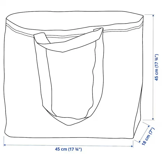 Alt view image 4 of 5 - 603.017.07 FRAKTA Medium Shopping Bags (Set of 6), Blue, 55 lb Max. Load, 10 Gallon Volume, Easy to Keep Clean, Takes Up Little Space to Store as It Folds Flat