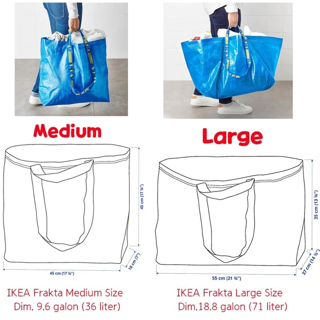 Alt view image 5 of 5 - 603.017.07 FRAKTA Medium Shopping Bags (Set of 6), Blue, 55 lb Max. Load, 10 Gallon Volume, Easy to Keep Clean, Takes Up Little Space to Store as It Folds Flat