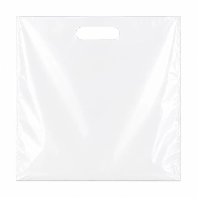 Main image of Plastic Merchandise Bags with Die Cut Handles, 18" x 18" Retail Bags