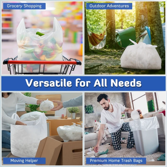 Alt view image 7 of 7 - 100 Pack Extra Large Shopping Bags, 36'' x 24'' x 8'' | White Plastic Reusable Heavy Duty T-Shirt Bags with Handles for Small Business Merchandise Grocery Retail Packing Gift & Food