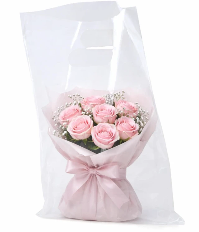 Alt view image 7 of 7 - 100 Clear Plastic Merchandise Bags, 12x15 | Handles, 1.25Mil Thick Glossy Retail Shopping Bags, Small Business, Boutique, Gifts, Clothing, Trade Show