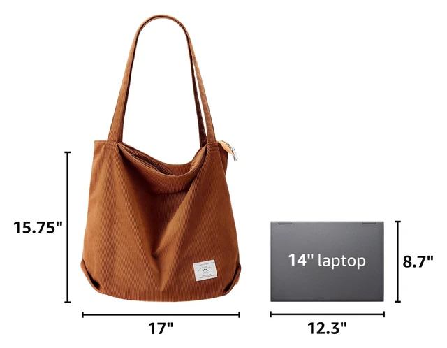 Alt view image 3 of 7 - Tote Bag Large Shoulder Bag with Zipper Pockets Big Capacity Casual Handbags Shopping Bag for Girls, Brown