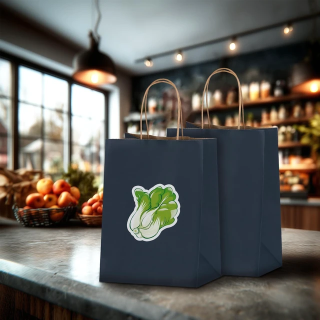 Alt view image 7 of 7 - 100 Pack 8x4.75x10 Inch Medium Navy Blue Kraft Paper Bags with Handles Bulk, Craft Paper Gift Bags for Party Favors Retail Shopping Business Goody Merchandise Take Out Blank Sacks (100pcs)