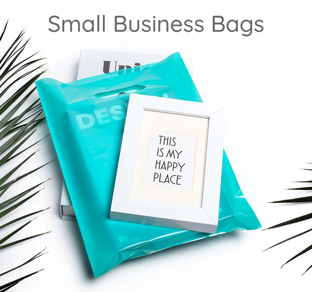 Alt view image 7 of 7 - 200 Teal And Purple Plastic Bags 9x12 Merchandise Bags | Glossy Two-Color Carry Bags. Easy-Hold Handles. Ideal For Party Favors, Vendor Events, Craft Fairs And Boutique Orders.