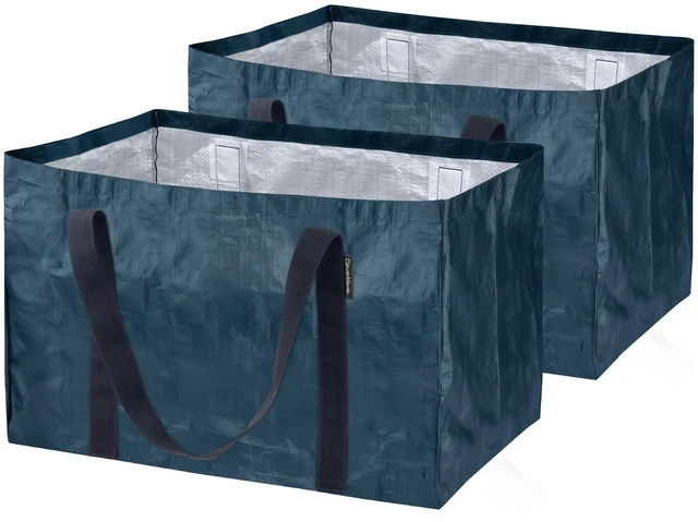 Main image of XXL Storage Basket Tote, 76L Storage Bag, 2 Pack, Ocean | Carry Bulk Groceries or Laundry in One Trip | Open Tops Speed Loading, Reinforced Handles Manage Big Loads and Bags Fold Flat