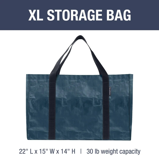 Alt view image 2 of 7 - XXL Storage Basket Tote, 76L Storage Bag, 2 Pack, Ocean | Carry Bulk Groceries or Laundry in One Trip | Open Tops Speed Loading, Reinforced Handles Manage Big Loads and Bags Fold Flat