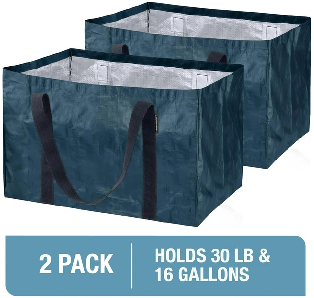 Alt view image 7 of 7 - XXL Storage Basket Tote, 76L Storage Bag, 2 Pack, Ocean | Carry Bulk Groceries or Laundry in One Trip | Open Tops Speed Loading, Reinforced Handles Manage Big Loads and Bags Fold Flat