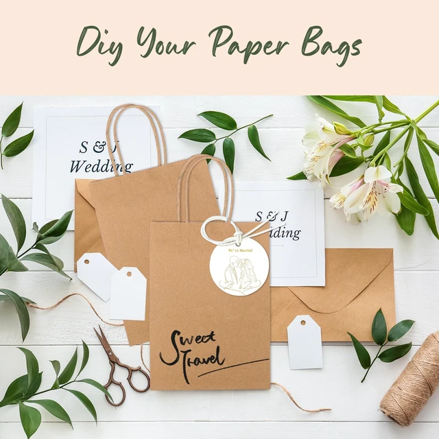 Alt view image 7 of 7 - 100 Pack Paper Gift Bags 5.25x3.75x8 Inch Small Brown Paper Bags with Handles Bulk, Brown Kraft Bag for Small Business, Sturdy Grocery Retail Shopping Birthday Party Favor Craft Bag Made in USA