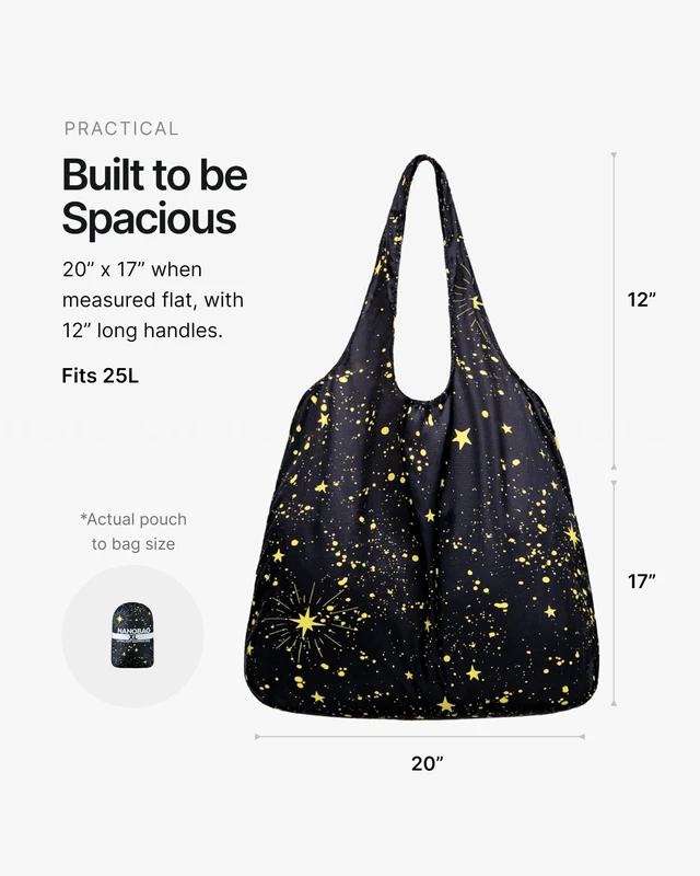 Alt view image 4 of 6 - XL 25L Tote Foldable Packable Reusable Grocery Shopping Bag | 1.05 oz Premium Portable Collapsible Extra Large Pocket-Sized for Everyday Use, Beach & Travel