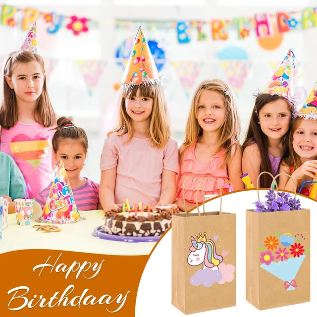 Alt view image 5 of 7 - Brown Paper Bags with Handles, 200Pcs 5.25x3.25x8.25'' Kraft Bags | Small Medium Paper Bags with Handles Bulk Treat Bags Kraft Paper Gift Bag for Retail Party Shopping Party Favor