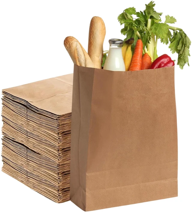 Main image of 52lb Kraft Brown Paper Shopping Bags- Pack of 50ct